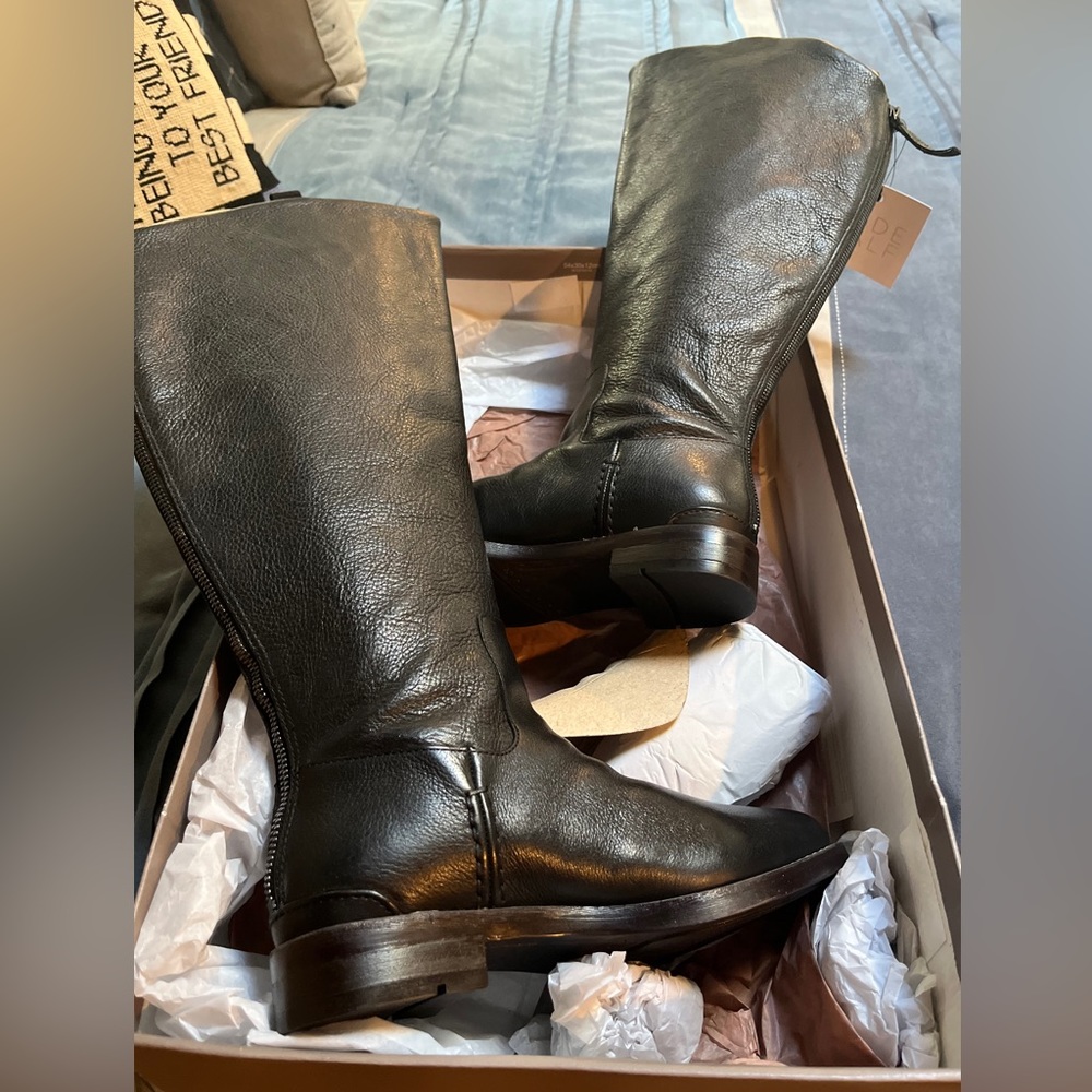 Franco Sarto tall black wide calf boots